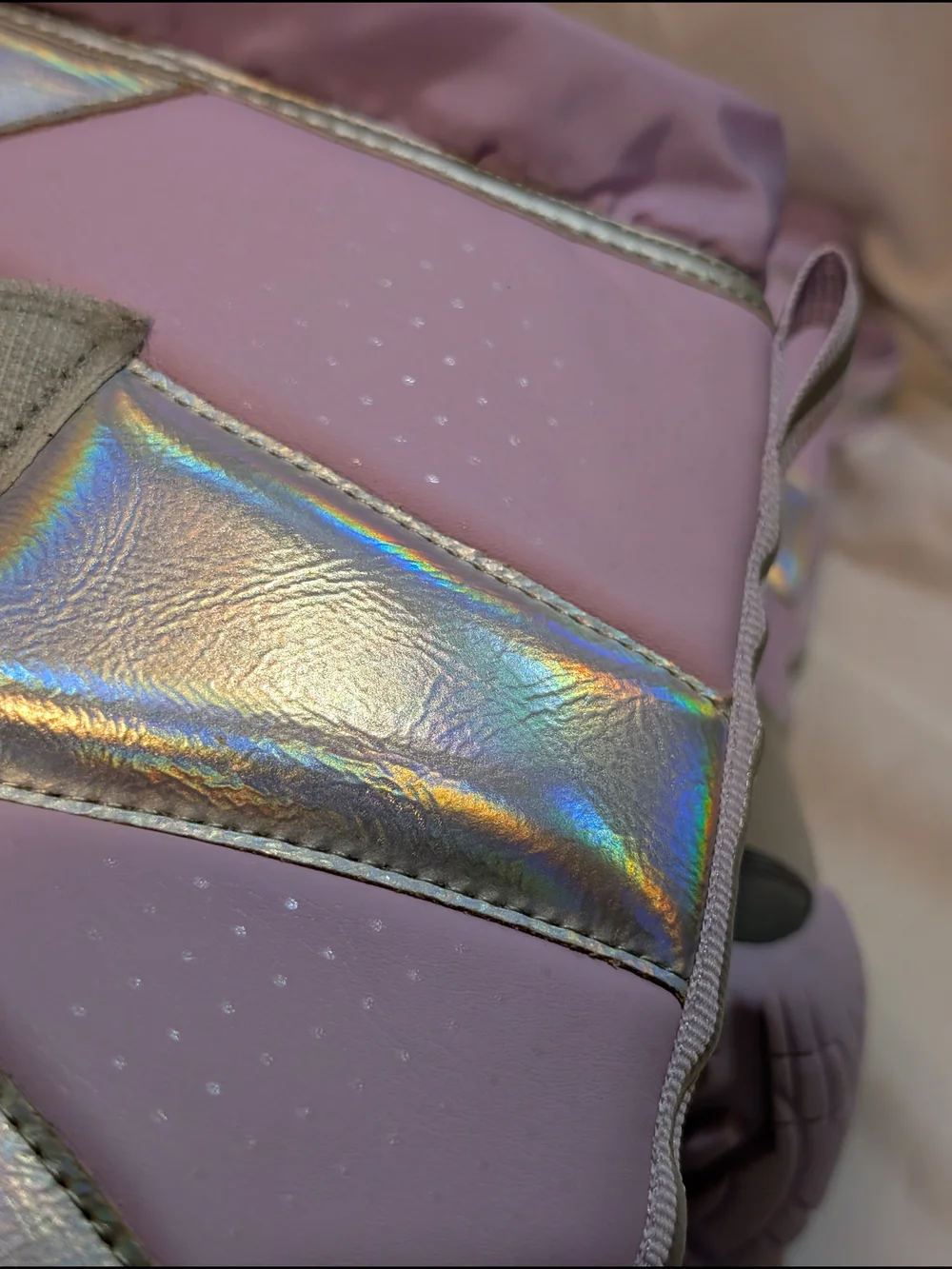 Lands' End Kids Iridescent Silver & Lilac Snow Boots